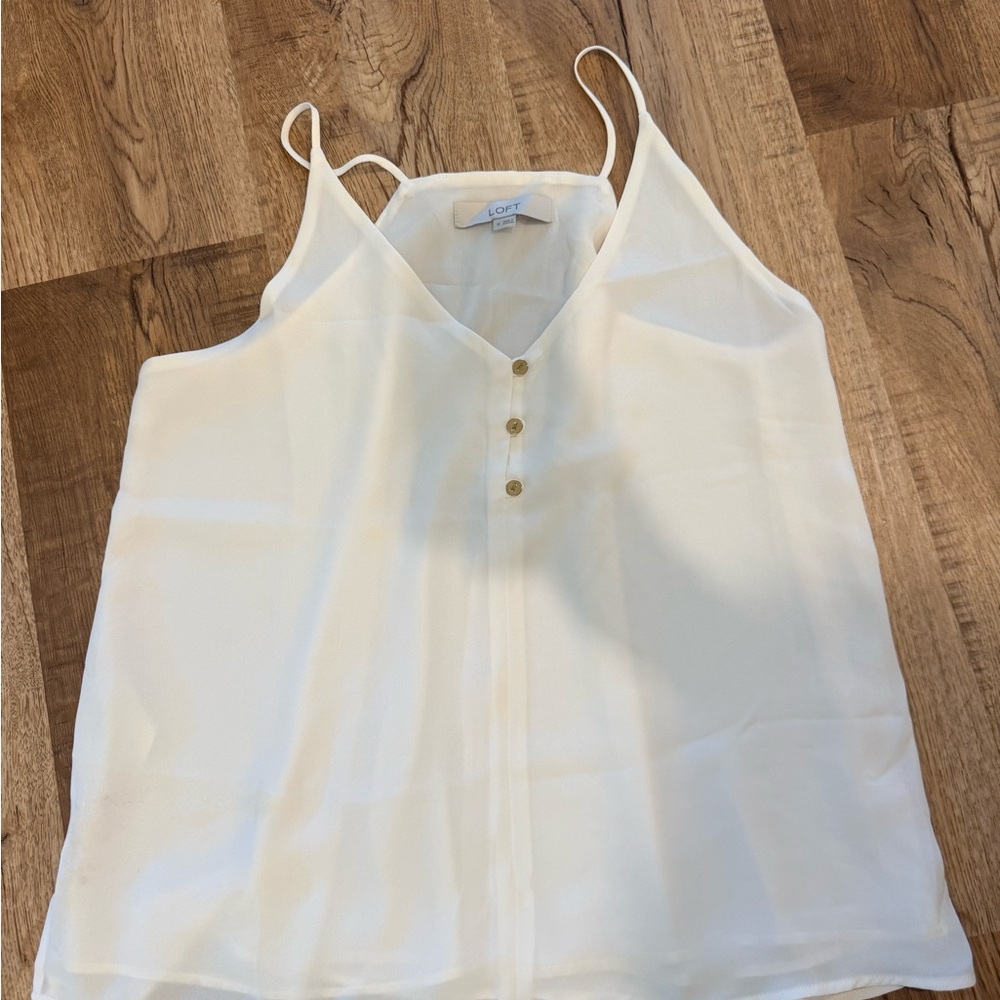 LOFT Cream Button-Front Camisole